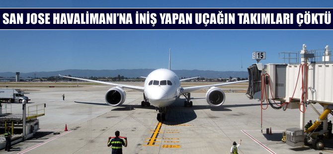 Uçağın iniş takımları çöktü