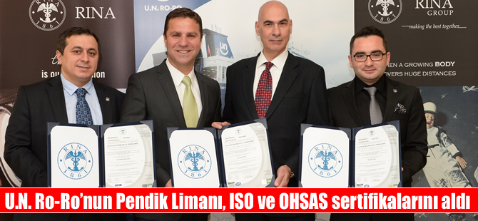 Pendik Limanı'na, ISO ve OHSAS sertifikaları