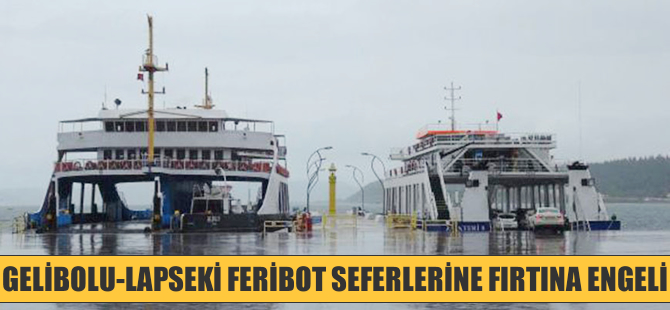 Gelibolu-Lapseki feribot seferlerine fırtına engeli