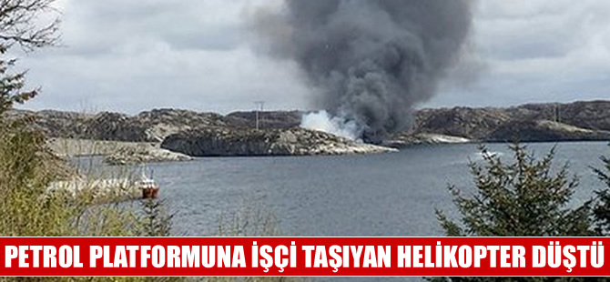 Norveç'te petrol platformuna işçi taşıyan helikopter düştü