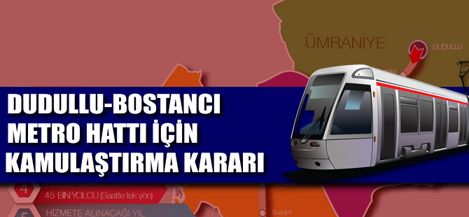 Dudullu-Bostancı metro hattı için kamulaştırma kararı