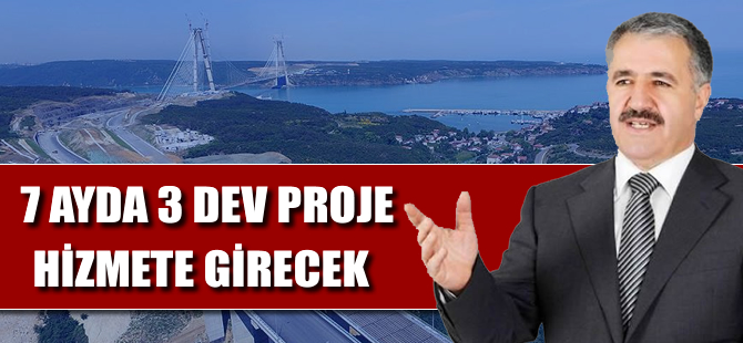 7 ayda 3 dev proje hizmete girecek