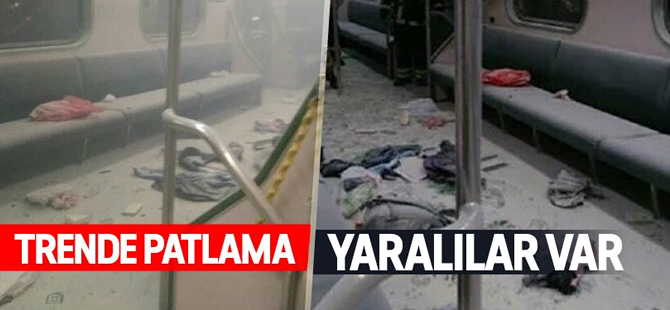 Trende patlama! Yaralılar var