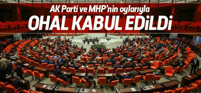 Olağanüstü hal kararı TBMM'de kabul edildi