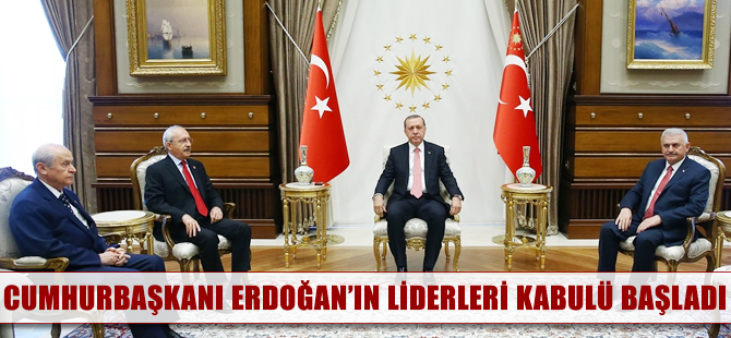 3 partinin liderleri Cumhurbaşkanlığı Külliyesi'nde