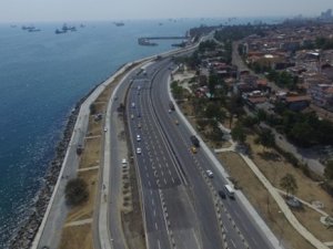 Avrasya Tüneli Projesi'nde son durum havadan görüntülendi