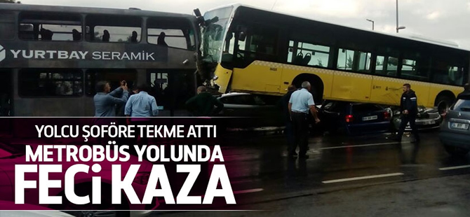 Metrobüs yolunda feci kaza: 10 yaralı