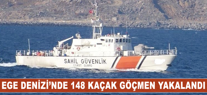 Ege Denizi'nde 148 göçmen Sahil Güvenlik tarafından yakalandı