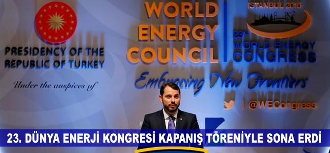 23. Dünya Enerji Kongresi sona erdi