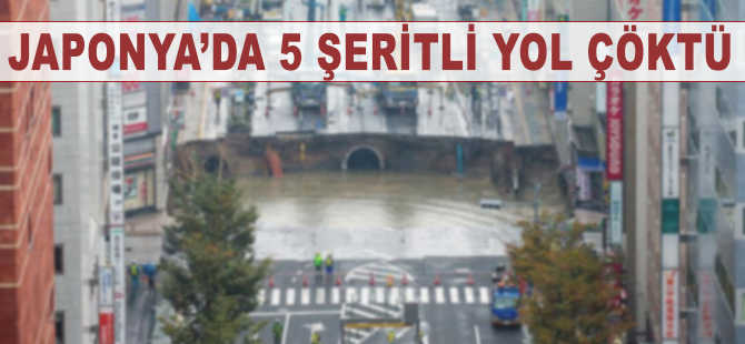 Japonya'da 5 şeritli yol çöktü