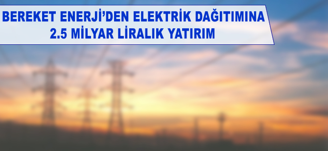 Bereket Enerji'den elektrik dağıtımına 2,5 milyar liralık yatırım