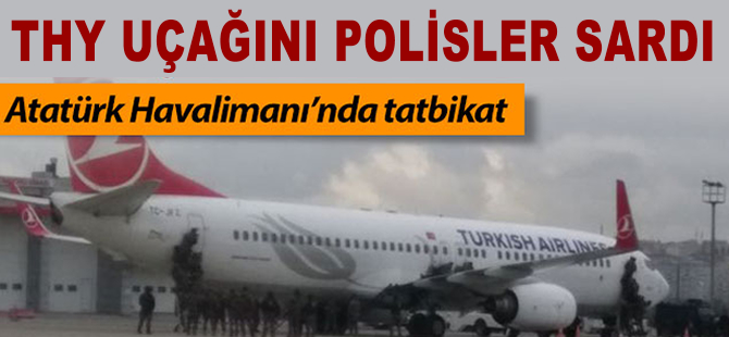 THY uçağında tatbikat