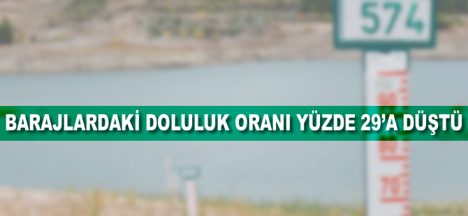 Barajlardaki doluluk oranı yüzde 29'a düştü