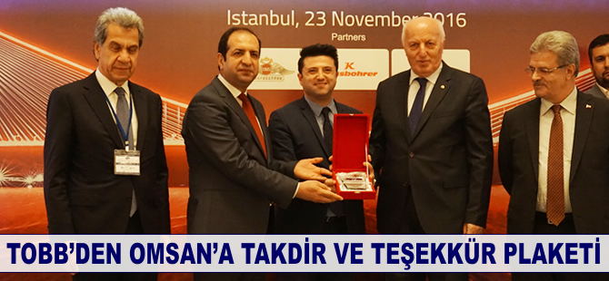 TOBB'den OMSAN'a plaket