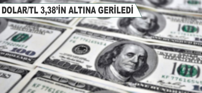 Dolar/TL 3,38'in altına geriledi