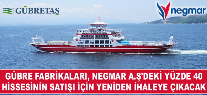 Gübretaş, Negmar'da hisse satışı için yeniden ihaleye çıkacak