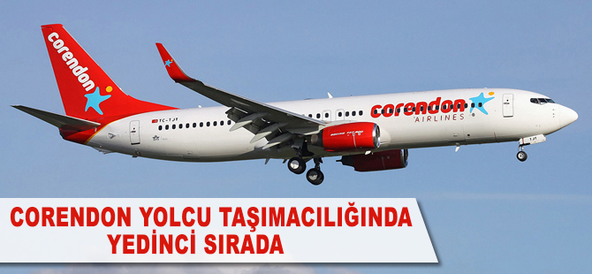 Corendon Airlines, 'Yolcu Taşımacılığı ve Genel Hizmetleri'nde 7’inci