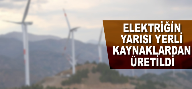 Elektriğin yarısı yerli kaynaklardan üretildi