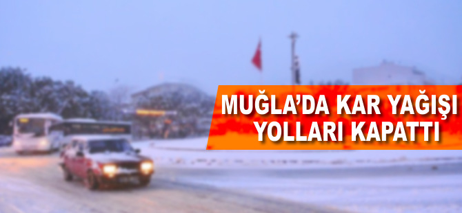 Muğla'da kar yağışı yolları kapattı