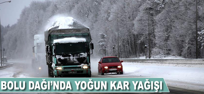 Bolu Dağı'nda yoğun kar yağışı