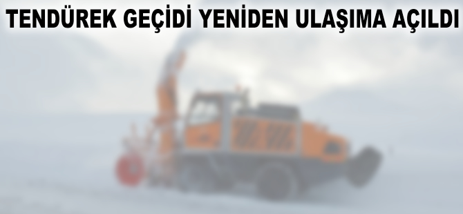 Tendürek Geçidi yeniden ulaşıma açıldı