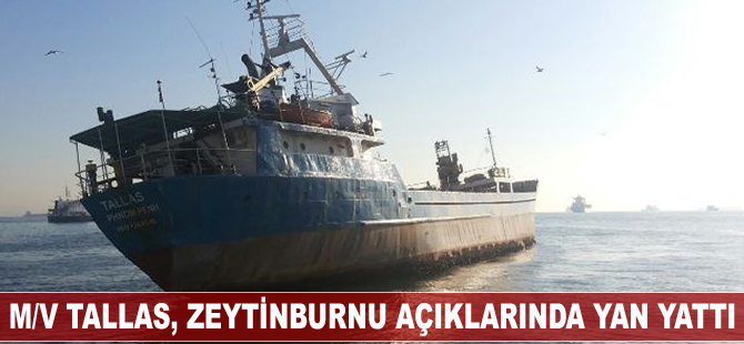 M/V Tallas, Zeytinburnu açıklarında yan yattı