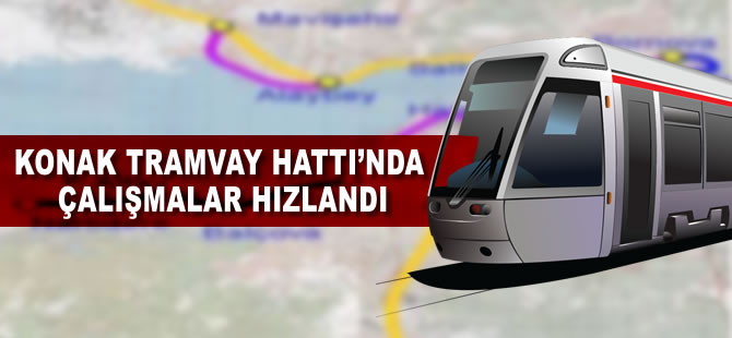 Konak Tramvayı'nın yapım çalışmaları tüm hızıyla sürüyor