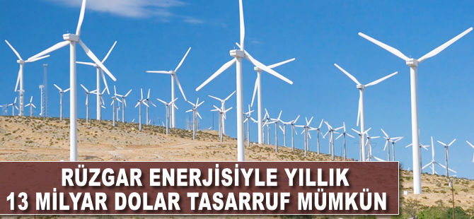 Rüzgar enerjisiyle yıllık 13 milyar dolar tasarruf mümkün